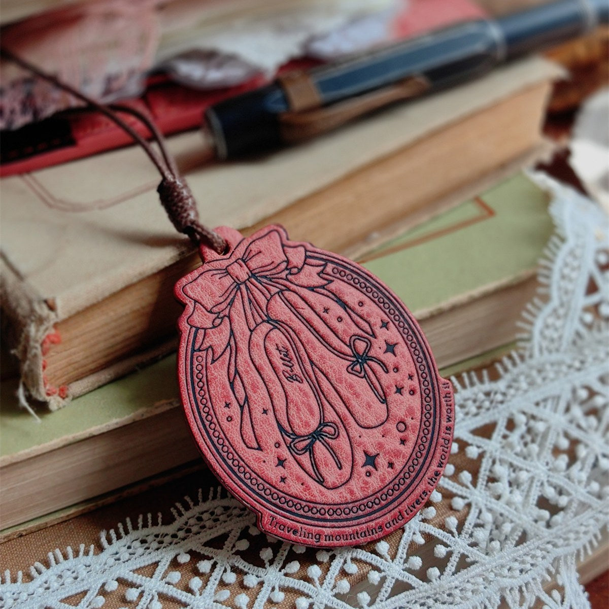 Ballet Shoes Real Leather Charm